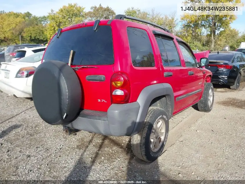 1J4GL48K34W235881 2004 Jeep Liberty Sport