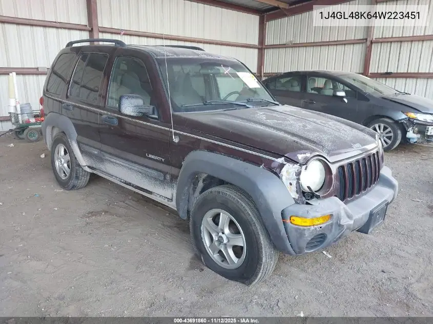 1J4GL48K64W223451 2004 Jeep Liberty Sport