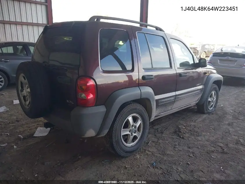 1J4GL48K64W223451 2004 Jeep Liberty Sport