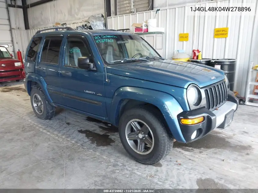 1J4GL48K04W278896 2004 Jeep Liberty Sport