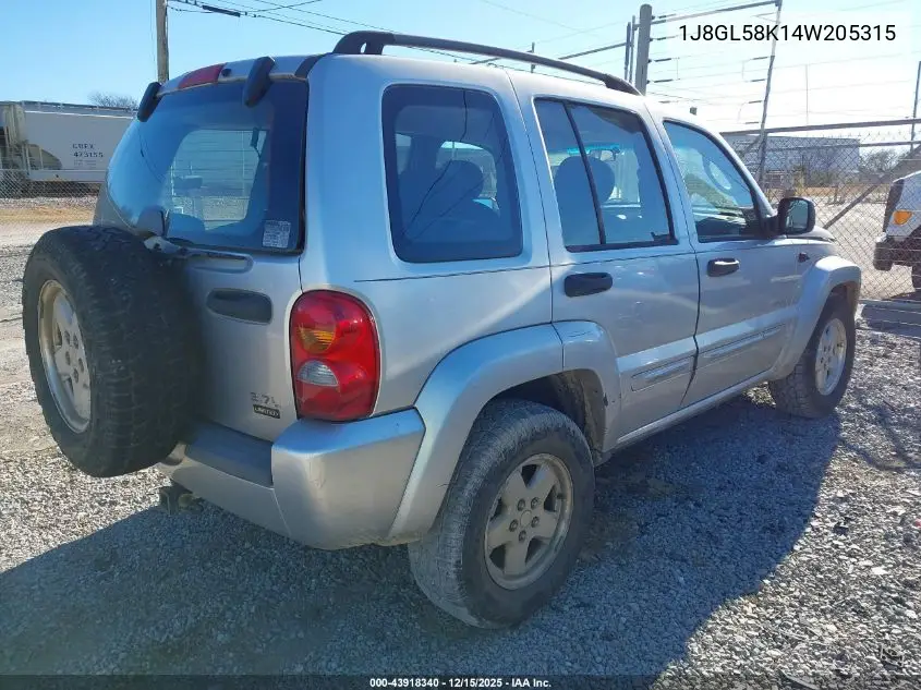 1J8GL58K14W205315 2004 Jeep Liberty Limited Edition