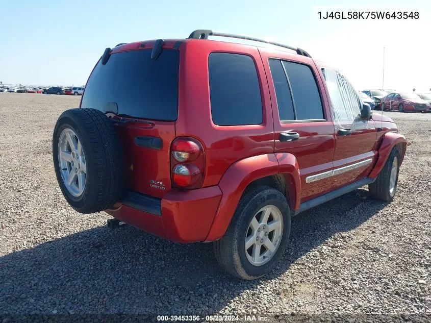 1J4GL58K75W643548 2005 Jeep Liberty Limited Edition