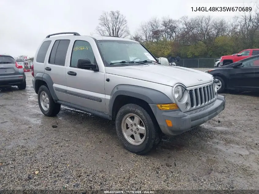 1J4GL48K35W670689 2005 Jeep Liberty Sport