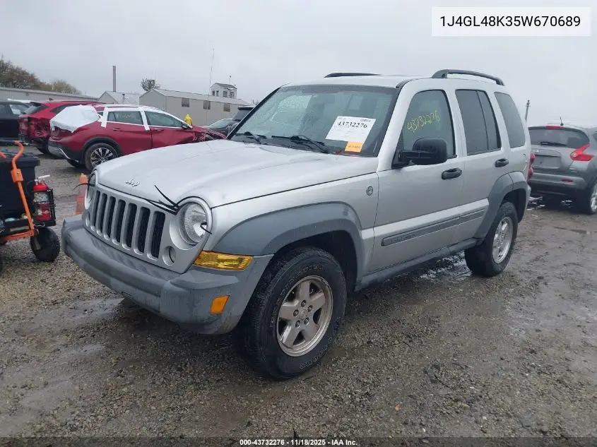 1J4GL48K35W670689 2005 Jeep Liberty Sport
