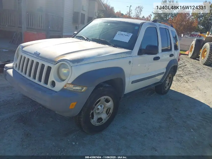 1J4GL48K16W124331 2006 Jeep Liberty Sport