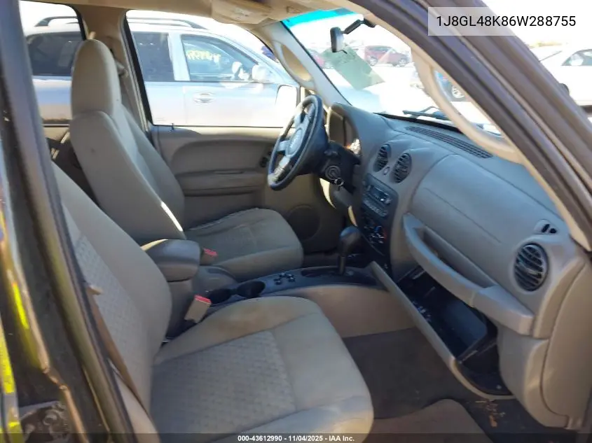 1J8GL48K86W288755 2006 Jeep Liberty Sport