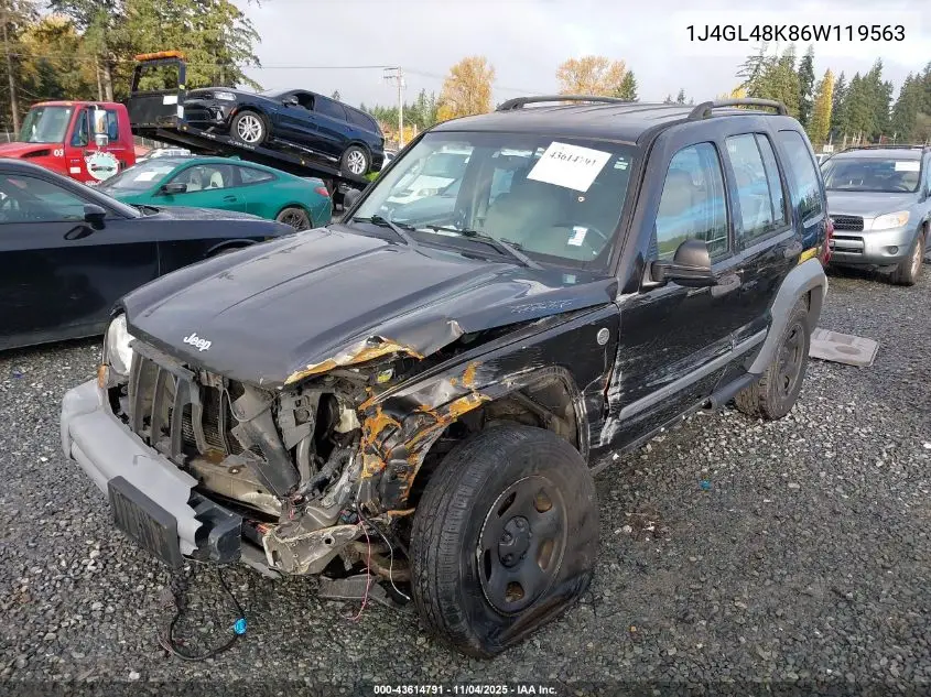 1J4GL48K86W119563 2006 Jeep Liberty Sport
