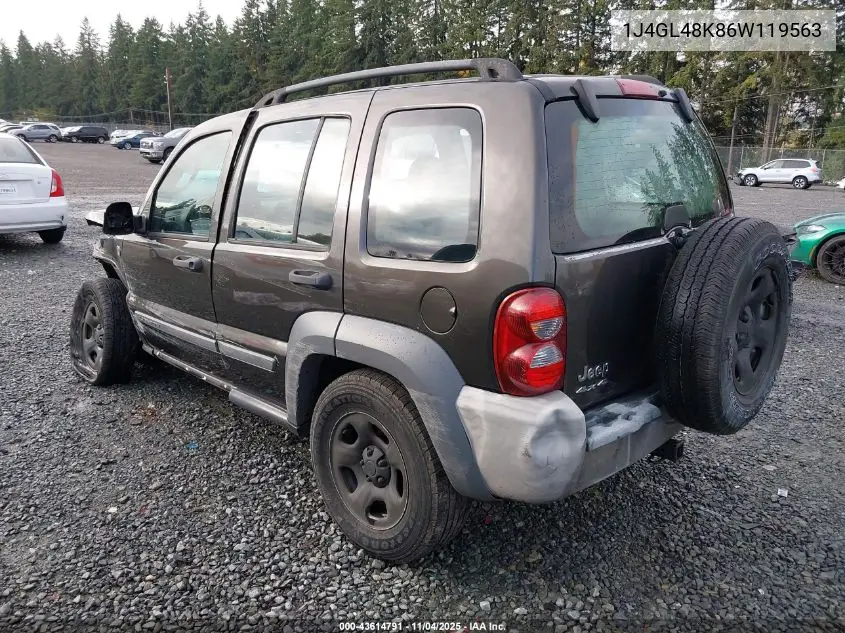 1J4GL48K86W119563 2006 Jeep Liberty Sport