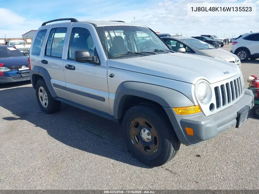 1J8GL48K16W135523 2006 Jeep Liberty Sport