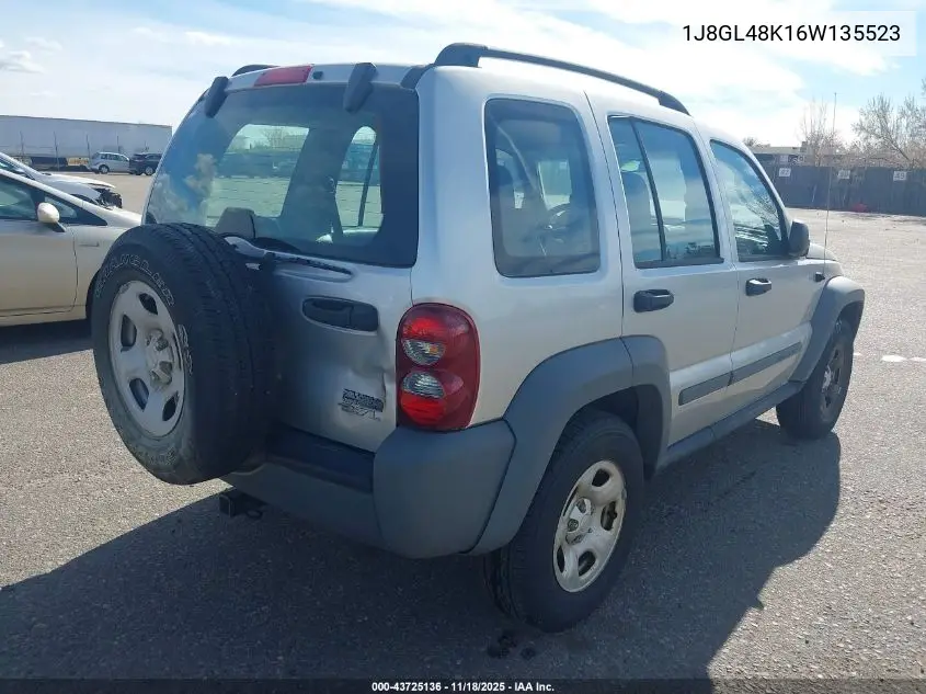 1J8GL48K16W135523 2006 Jeep Liberty Sport
