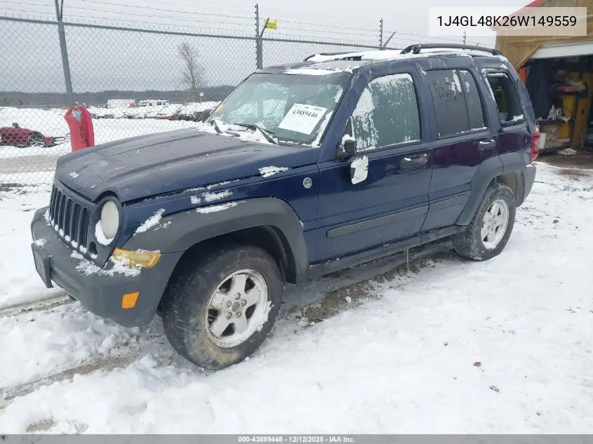 1J4GL48K26W149559 2006 Jeep Liberty Sport
