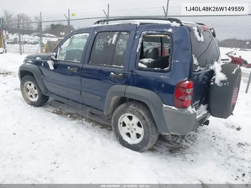 1J4GL48K26W149559 2006 Jeep Liberty Sport