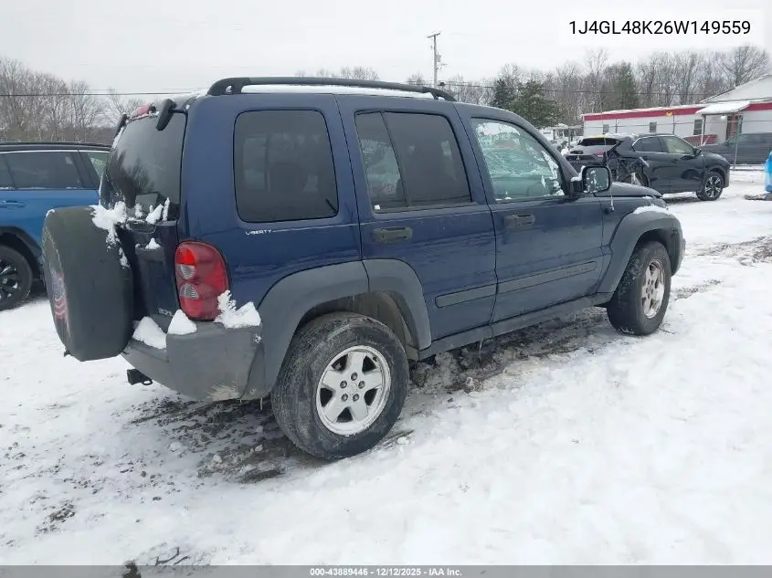1J4GL48K26W149559 2006 Jeep Liberty Sport