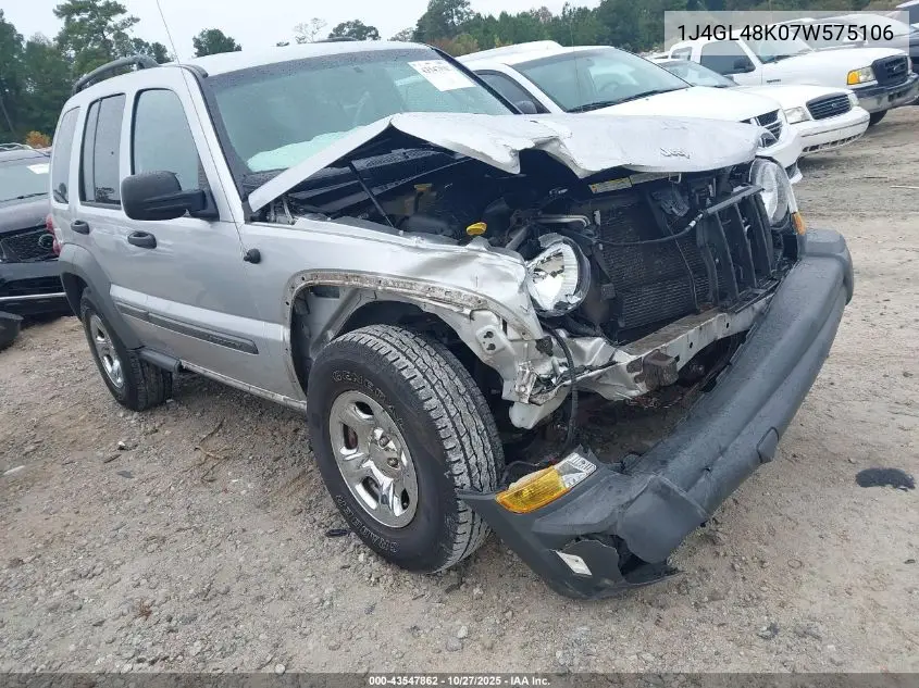 1J4GL48K07W575106 2007 Jeep Liberty Sport