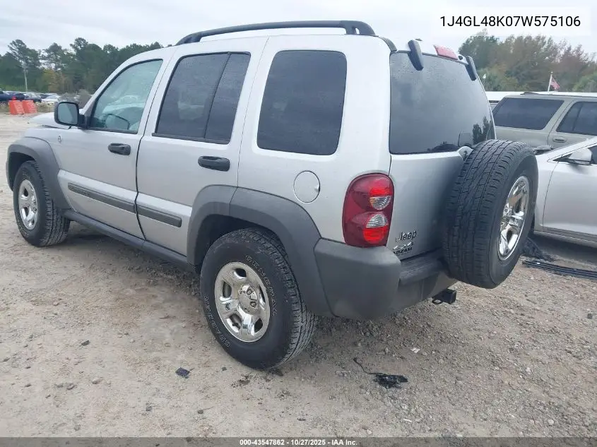1J4GL48K07W575106 2007 Jeep Liberty Sport