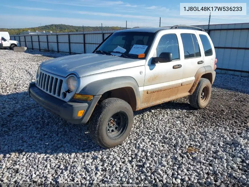 1J8GL48K17W536233 2007 Jeep Liberty Sport