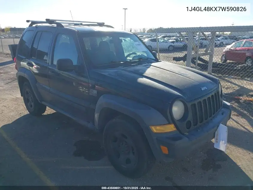 1J4GL48KX7W590826 2007 Jeep Liberty Sport