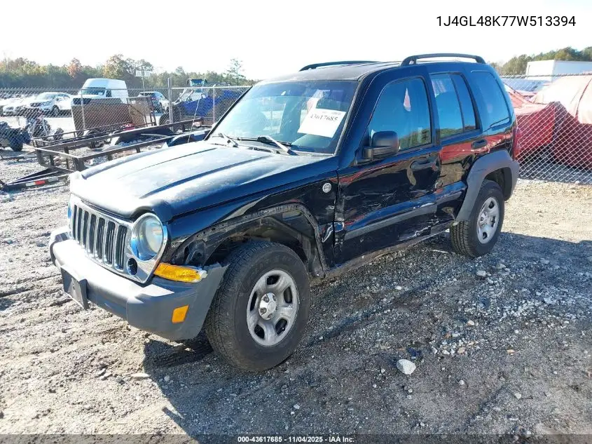 1J4GL48K77W513394 2007 Jeep Liberty Sport