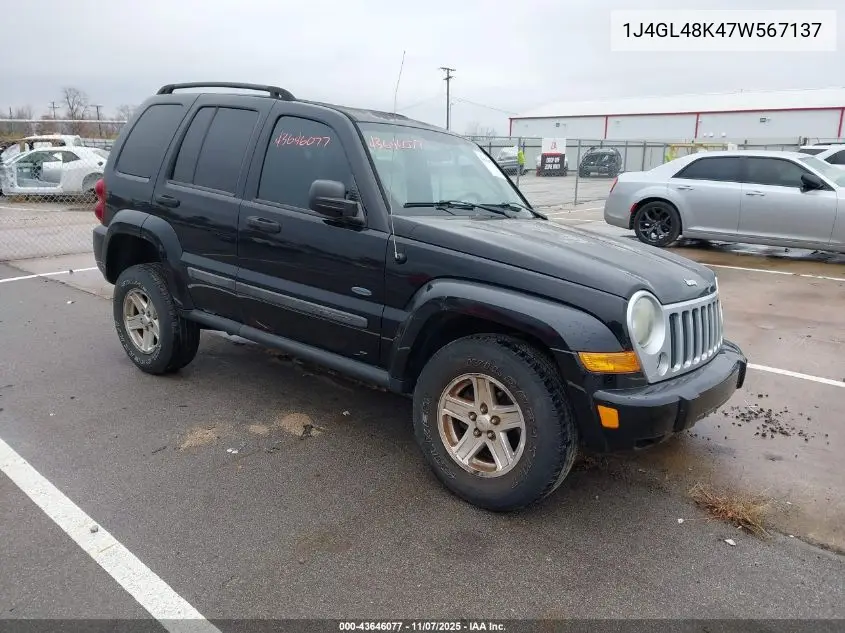 1J4GL48K47W567137 2007 Jeep Liberty Sport