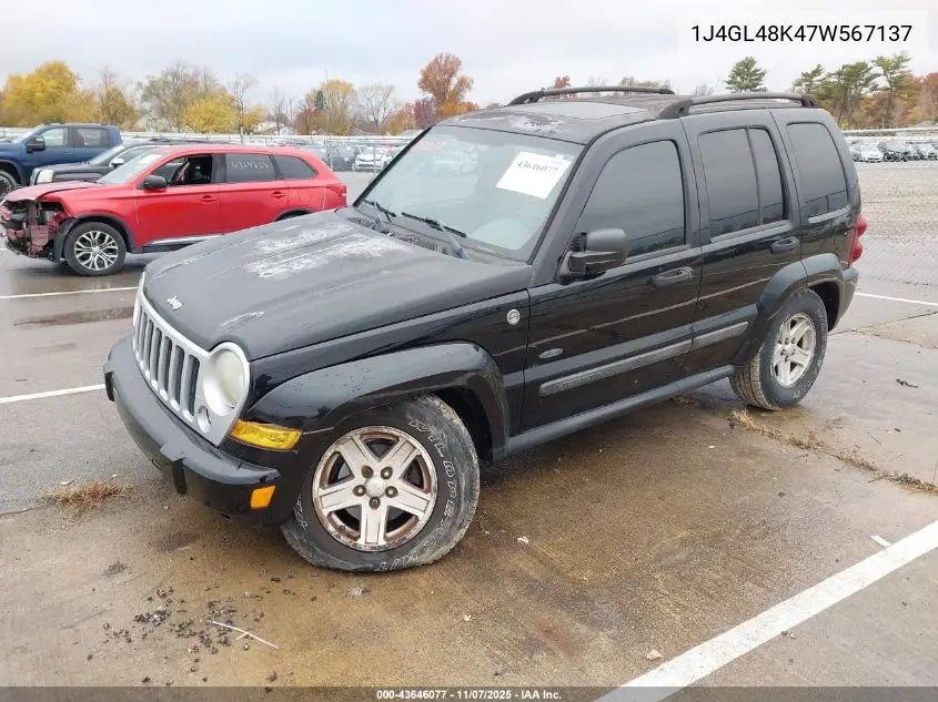 1J4GL48K47W567137 2007 Jeep Liberty Sport