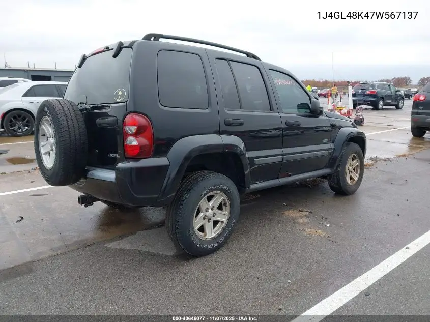 1J4GL48K47W567137 2007 Jeep Liberty Sport