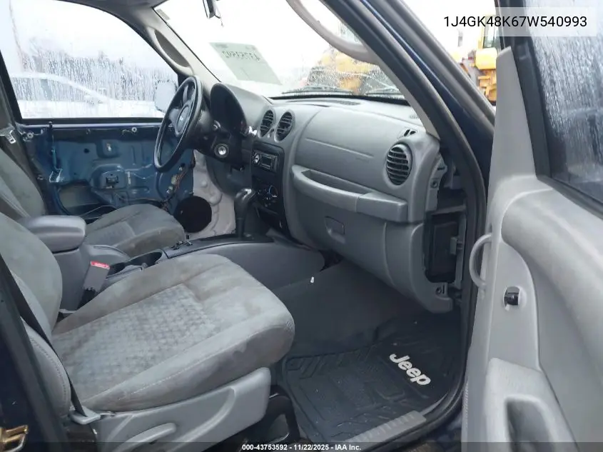 1J4GK48K67W540993 2007 Jeep Liberty Sport