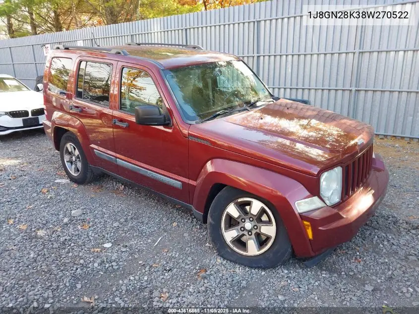 1J8GN28K38W270522 2008 Jeep Liberty Sport