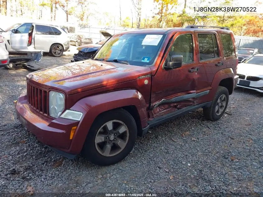 1J8GN28K38W270522 2008 Jeep Liberty Sport
