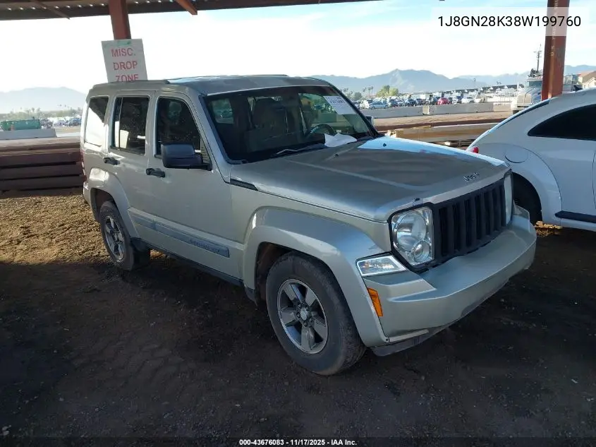 1J8GN28K38W199760 2008 Jeep Liberty Sport