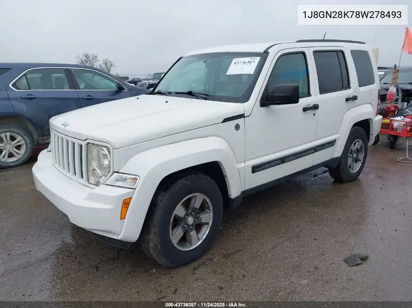 1J8GN28K78W278493 2008 Jeep Liberty Sport
