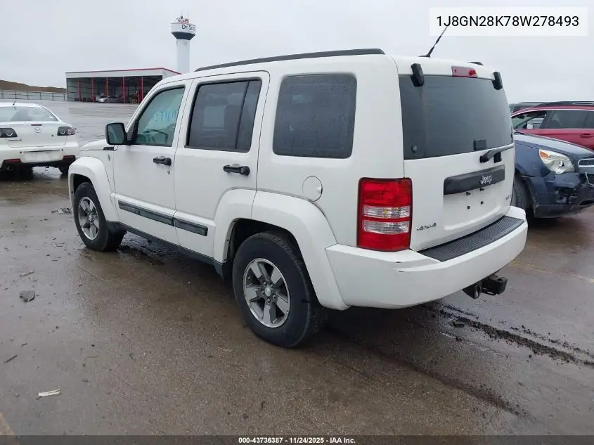 1J8GN28K78W278493 2008 Jeep Liberty Sport