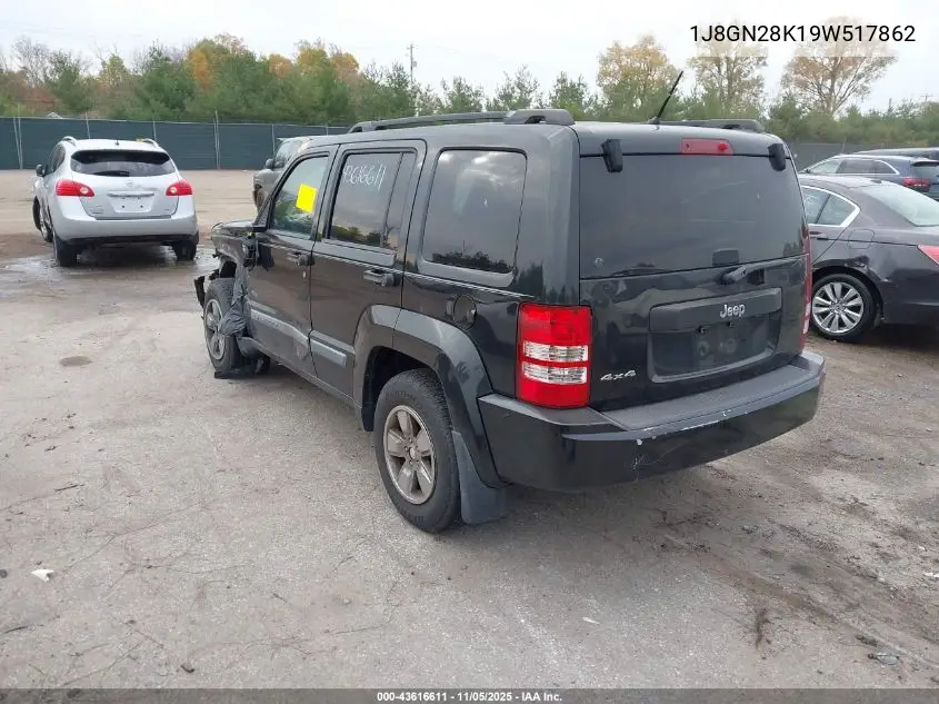 1J8GN28K19W517862 2009 Jeep Liberty Sport