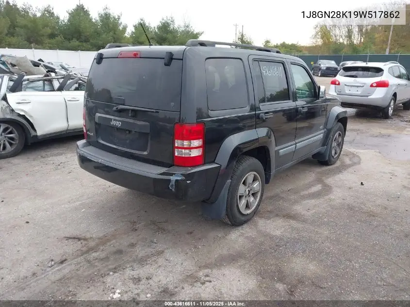 1J8GN28K19W517862 2009 Jeep Liberty Sport