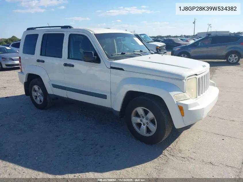 1J8GP28K39W534382 2009 Jeep Liberty Sport