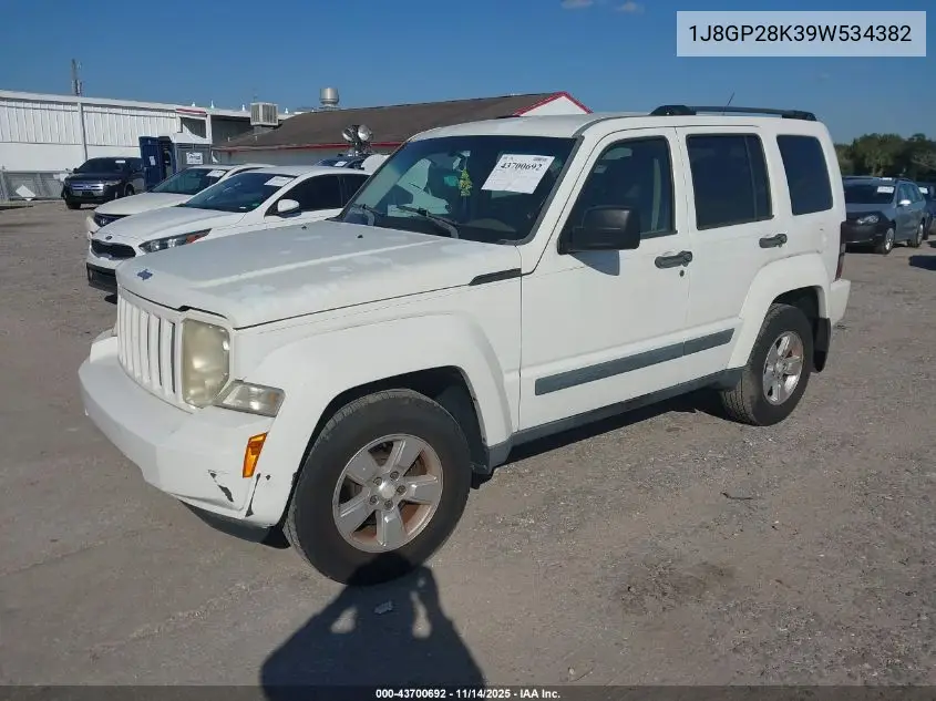 1J8GP28K39W534382 2009 Jeep Liberty Sport