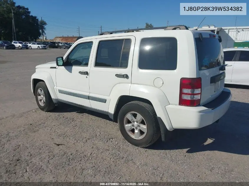 1J8GP28K39W534382 2009 Jeep Liberty Sport
