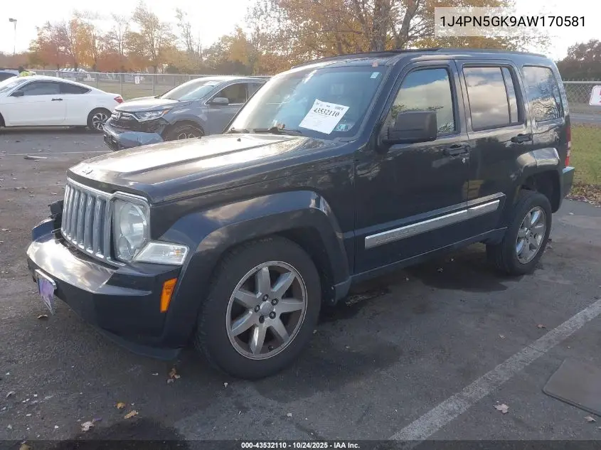 1J4PN5GK9AW170581 2010 Jeep Liberty Limited