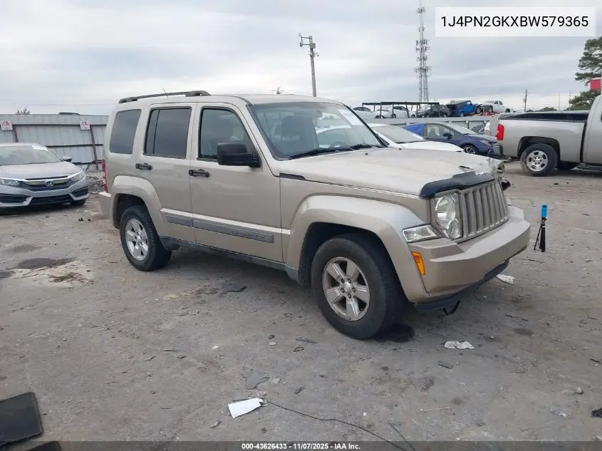 1J4PN2GKXBW579365 2011 Jeep Liberty Sport
