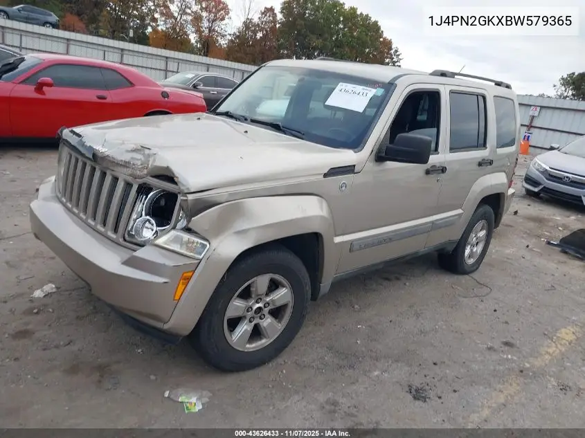 1J4PN2GKXBW579365 2011 Jeep Liberty Sport
