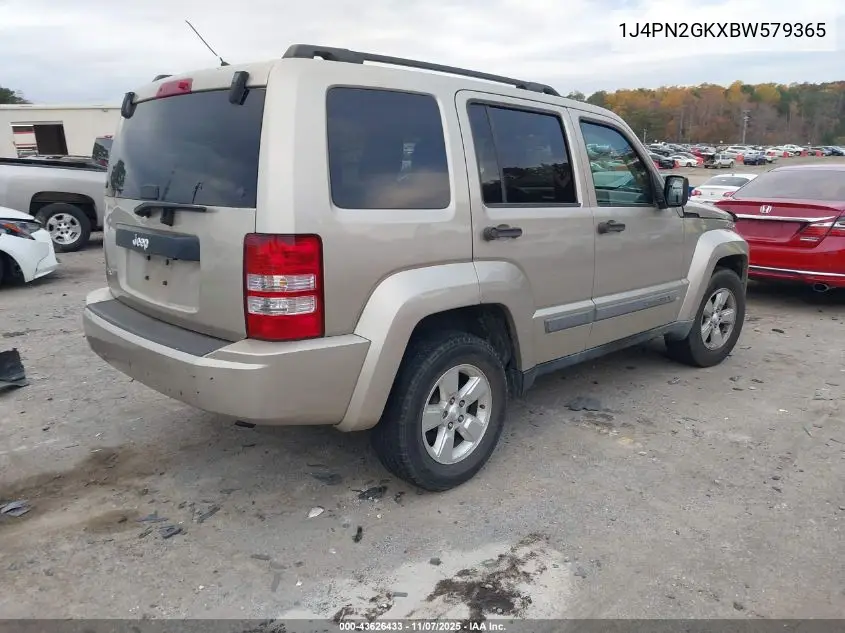 1J4PN2GKXBW579365 2011 Jeep Liberty Sport