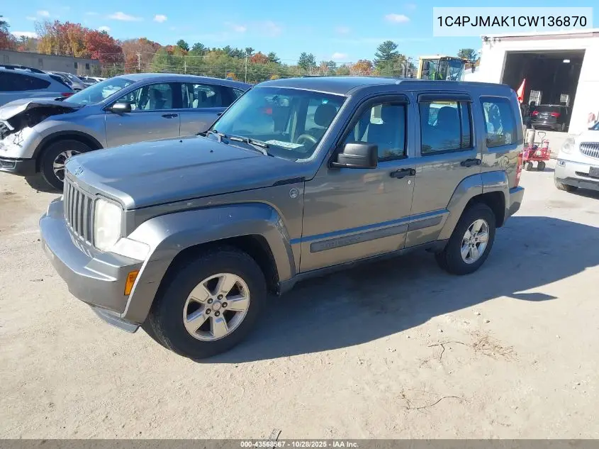 1C4PJMAK1CW136870 2012 Jeep Liberty Sport