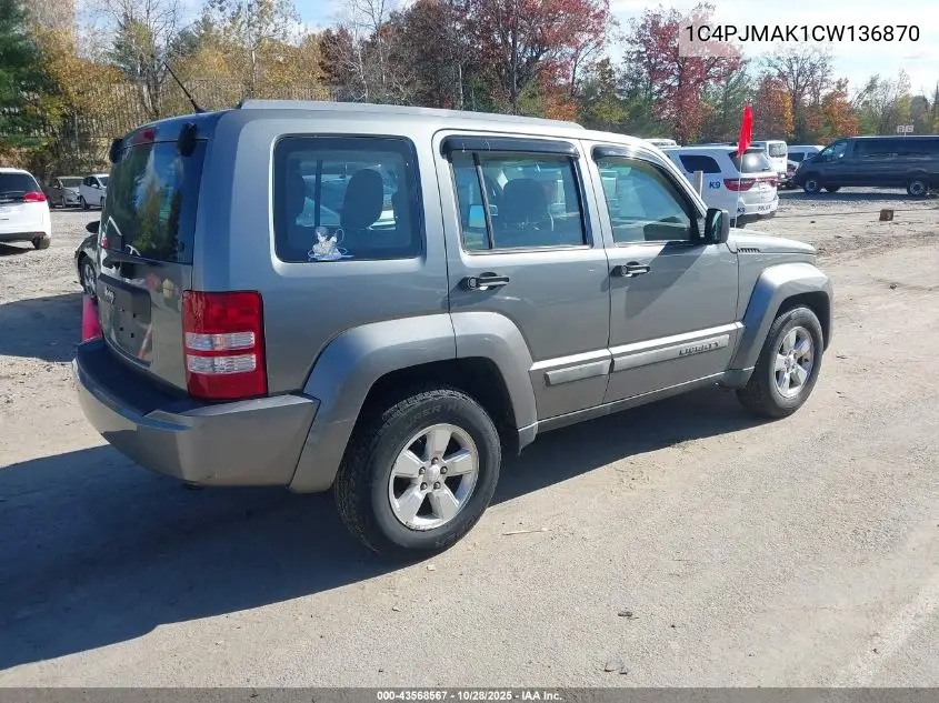 1C4PJMAK1CW136870 2012 Jeep Liberty Sport