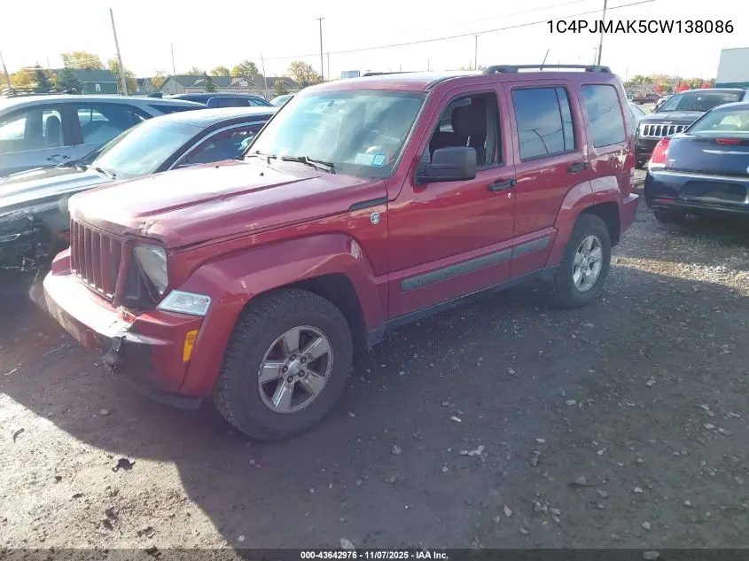 1C4PJMAK5CW138086 2012 Jeep Liberty Sport