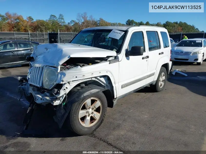 1C4PJLAK9CW113525 2012 Jeep Liberty Sport