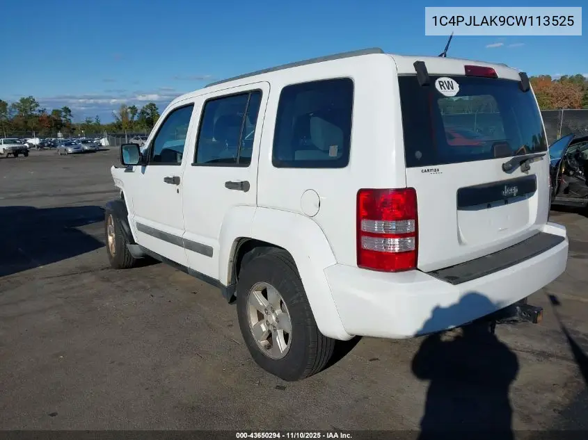 1C4PJLAK9CW113525 2012 Jeep Liberty Sport