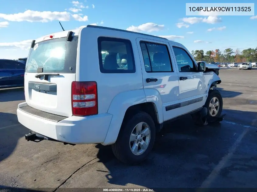 1C4PJLAK9CW113525 2012 Jeep Liberty Sport