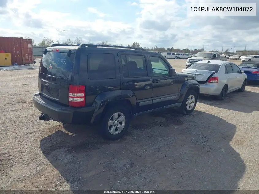 1C4PJLAK8CW104072 2012 Jeep Liberty Sport