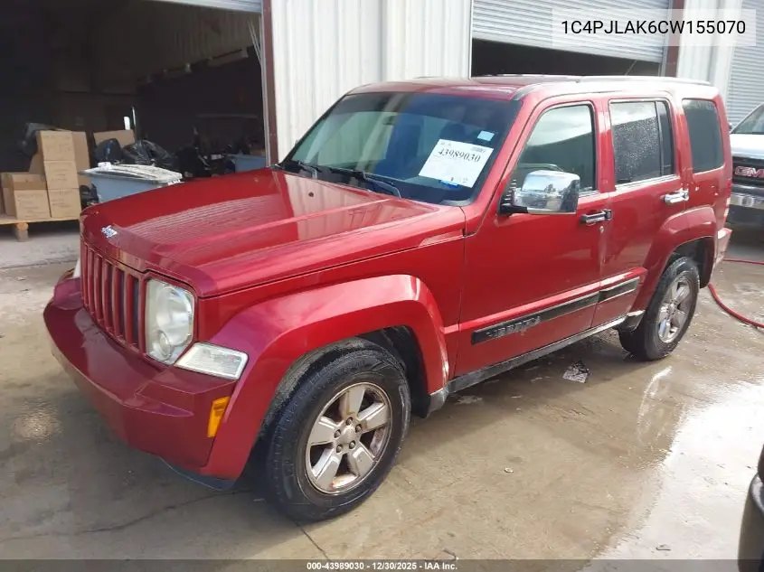 1C4PJLAK6CW155070 2012 Jeep Liberty Sport