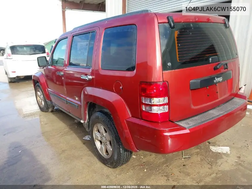 1C4PJLAK6CW155070 2012 Jeep Liberty Sport