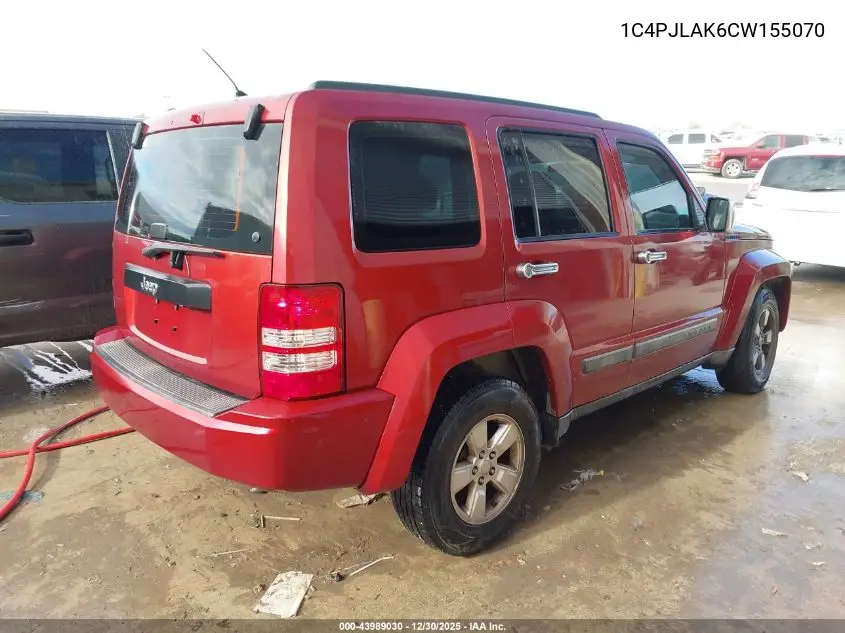 1C4PJLAK6CW155070 2012 Jeep Liberty Sport